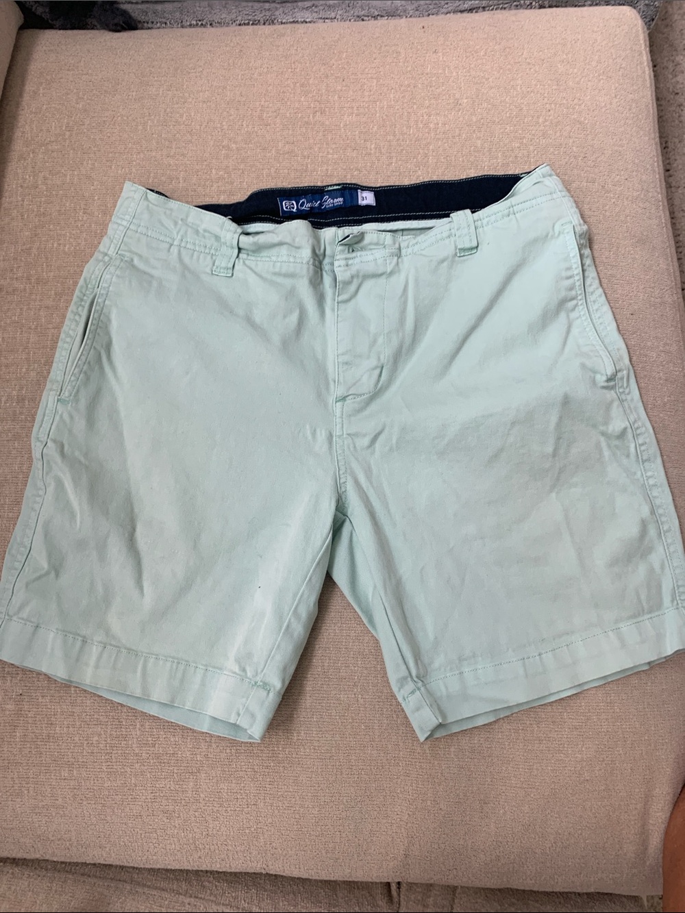 Quiksilver Men's Mint Green Flat Front Chino Shorts